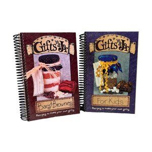 Gifts in a Jar Cookbook Lot 2 Spiral Bound Bars Brownies Kids Christmas Books